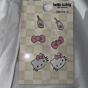 Hello kitty Stud Earring 3 piece set jewelry New forever 21 anime Sanrio kawaii